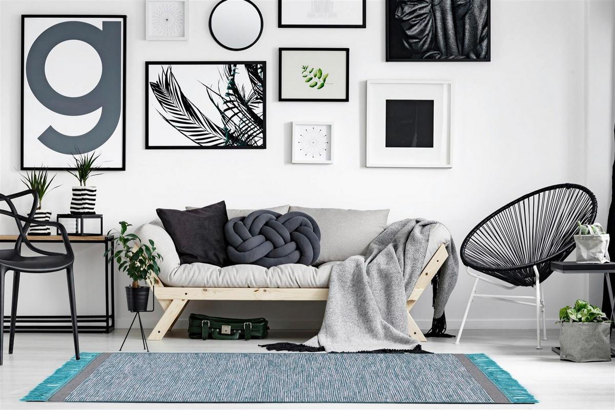 HANDWEBTEPPICH Wohnzimmer 170/240 cm Blau, Grau rechteckig  - Blau/Grau, Basics, Textil (170/240cm) - Kayoom