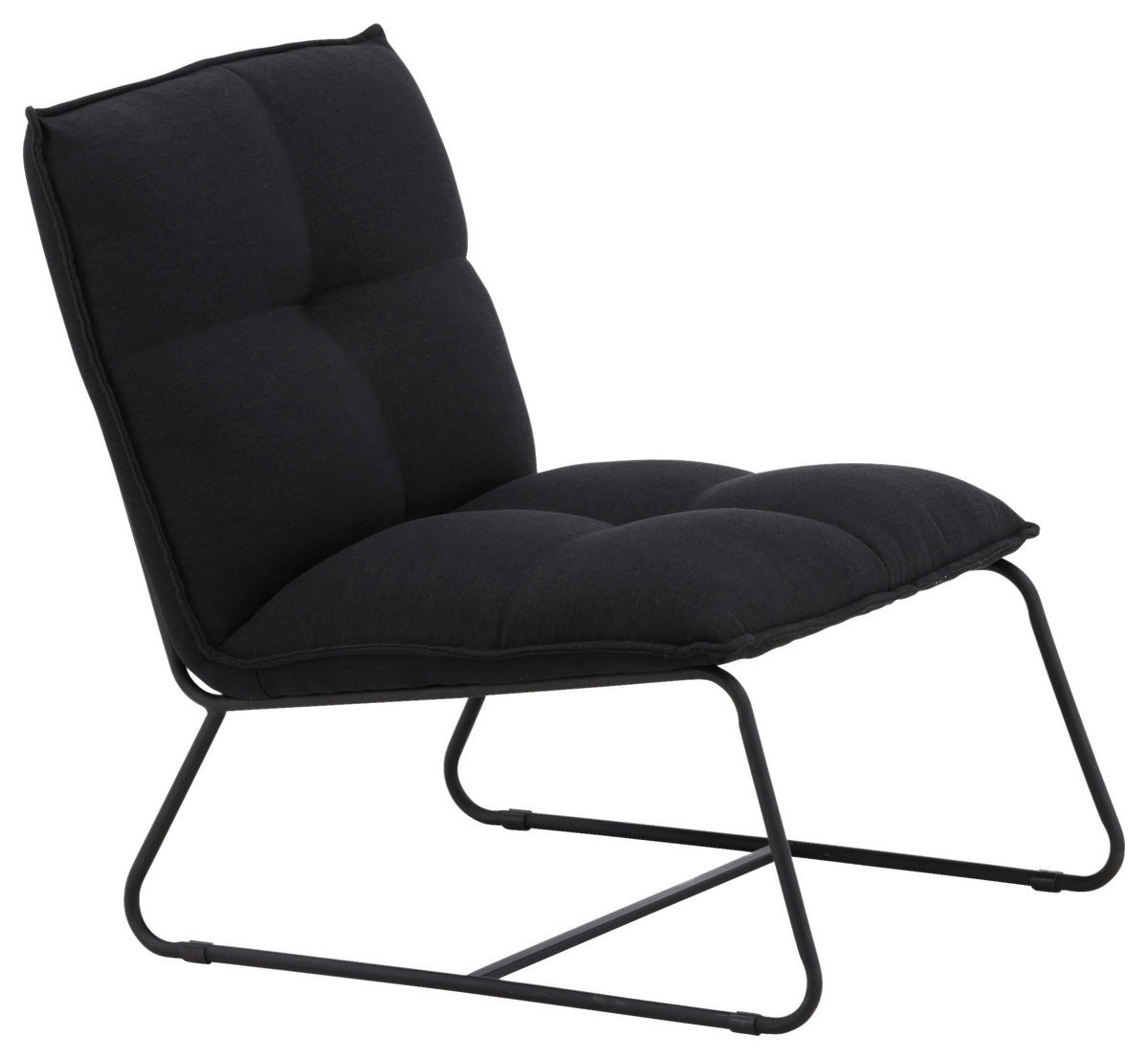 FÅTÖLJ i metall, textil svart  - svart, Design, metall/textil (62/78/83cm) - Livetastic