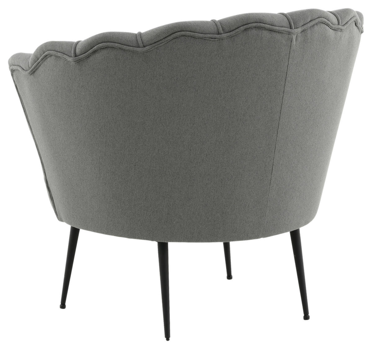 SESSEL in Grau, Schwarz  - Schwarz/Grau, Design, Textil/Metall (83/76/77cm) - Livetastic