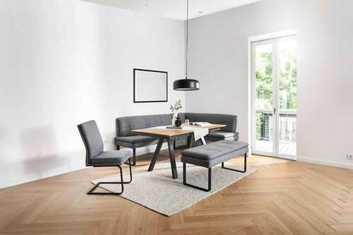 ESSTISCH in Metall, Holzwerkstoff 140/90/75 cm  - Eichefarben/Anthrazit, Design, Holzwerkstoff/Metall (140/90/75cm) - Venjakob