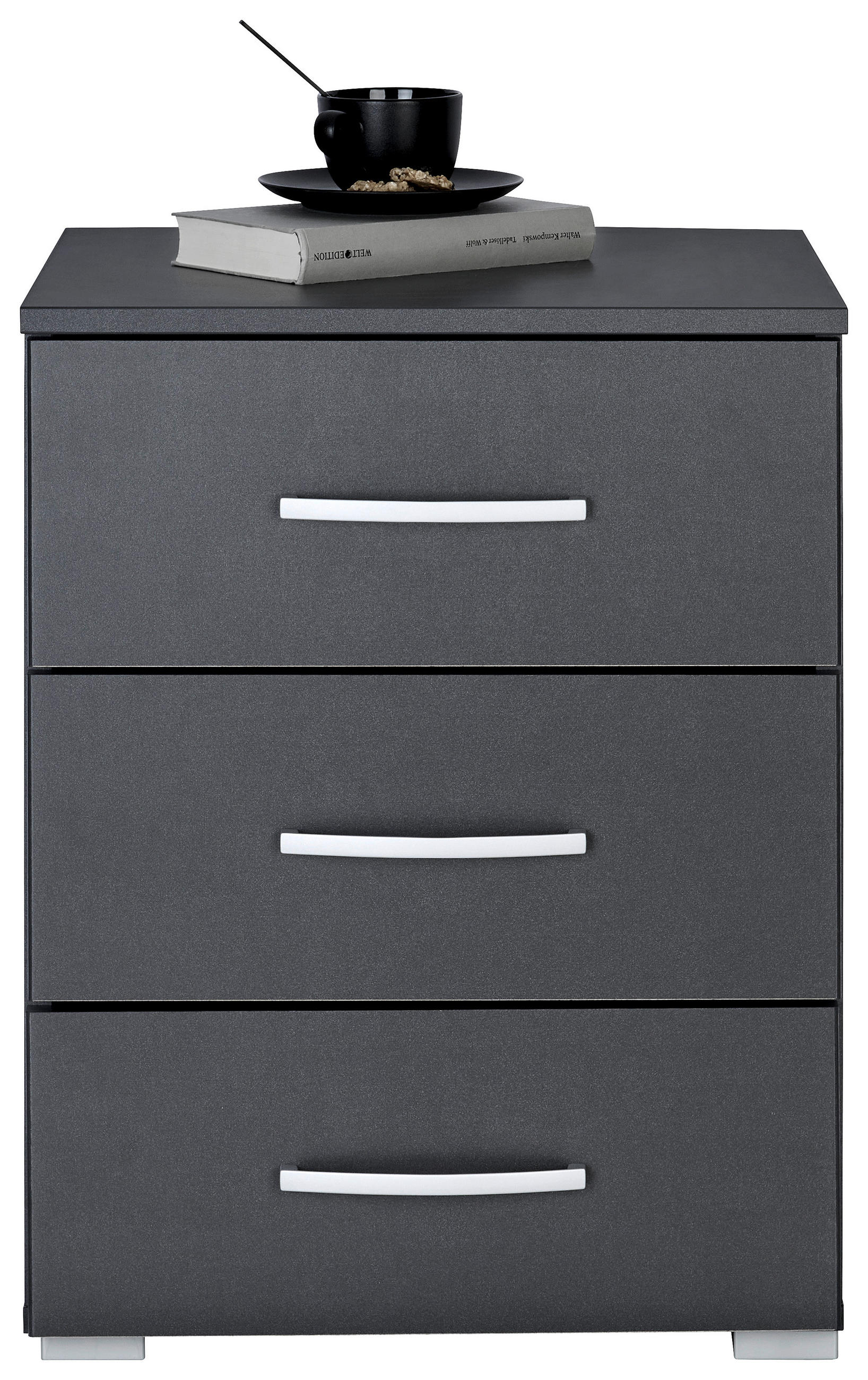 NACHTKÄSTCHEN 47/62/42 cm  in Grau  - Alufarben/Grau, KONVENTIONELL, Holzwerkstoff/Kunststoff (47/62/42cm) - Stylife