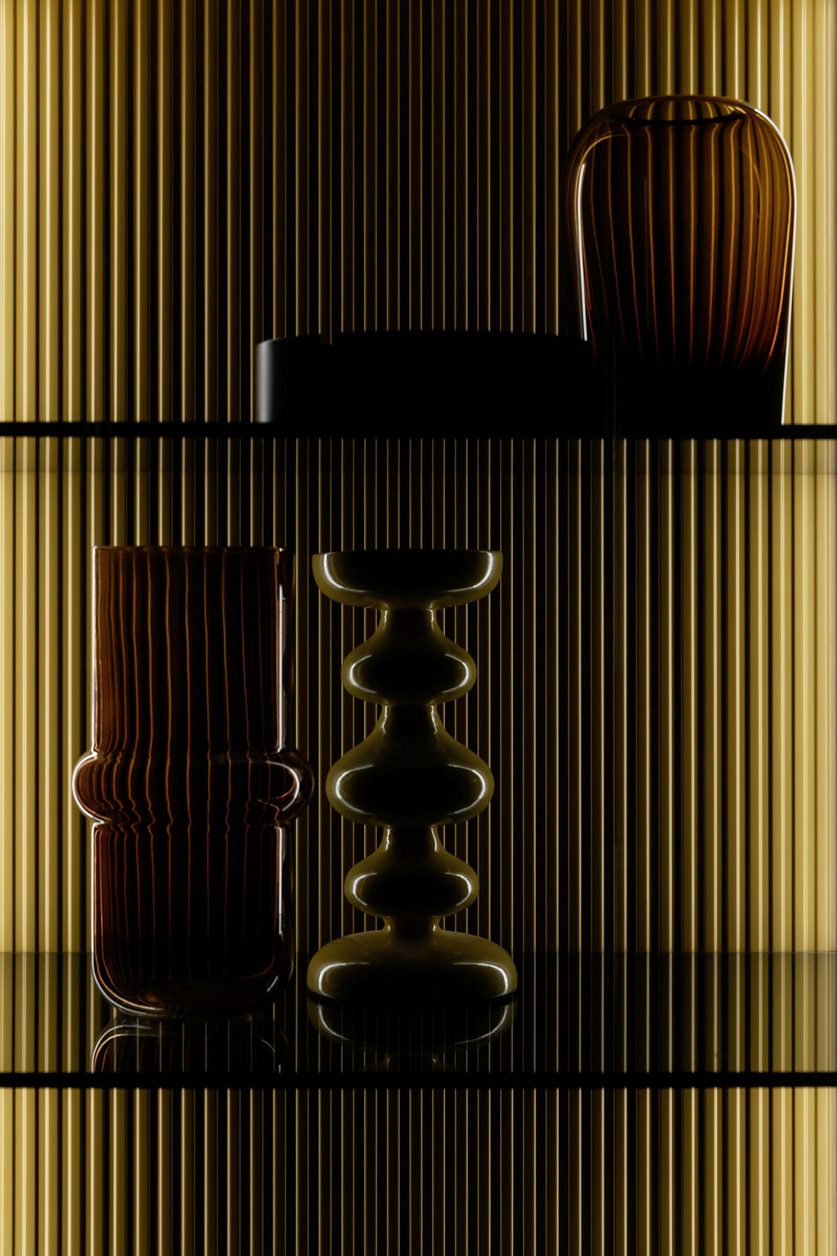 VITRINE in Currygelb  - Currygelb, Design, Glas/Holzwerkstoff (60/201/45cm) - Schöner Wohnen