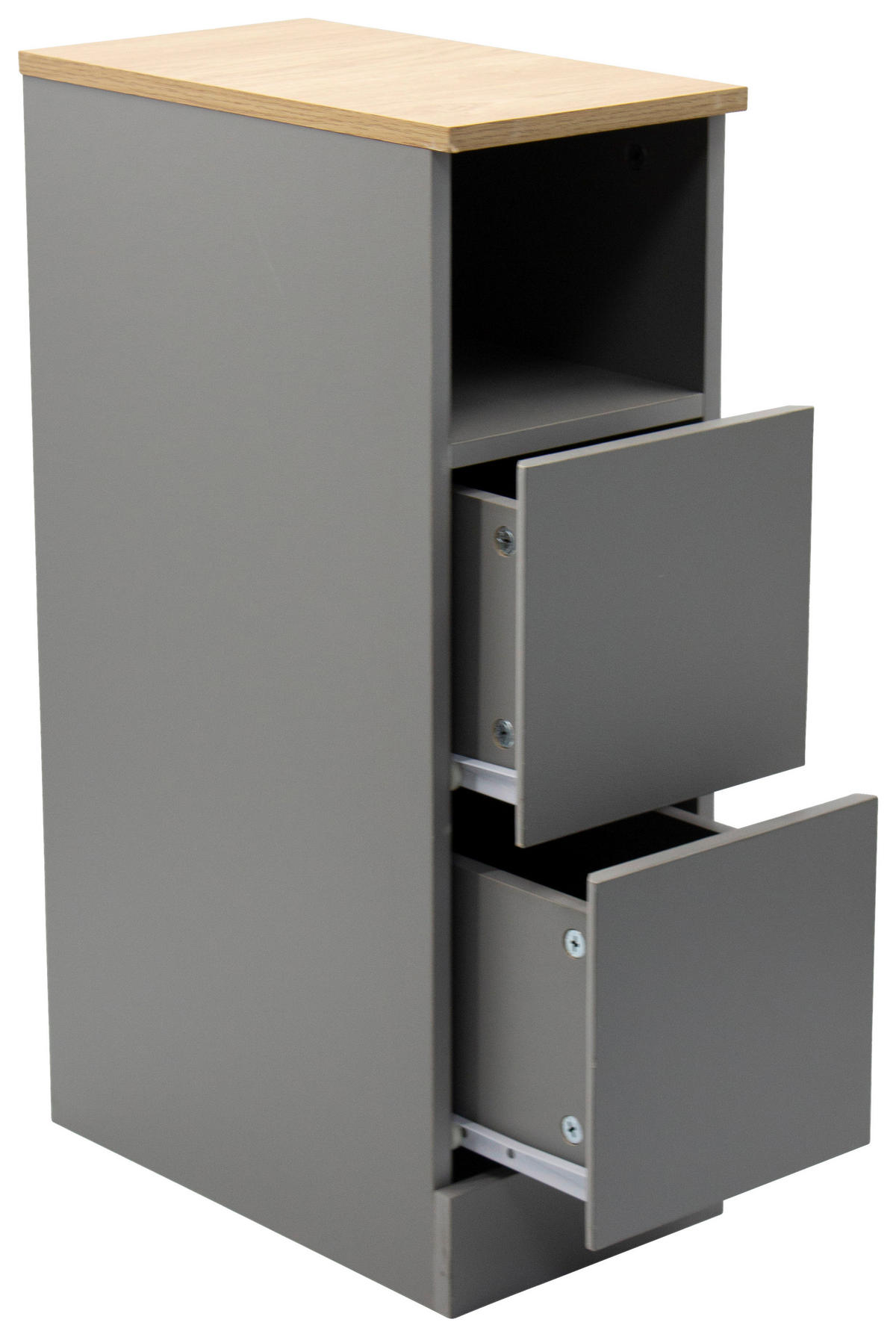 NACHTSCHRANK 19,6/60/34 cm, Grau, Eiche Artisan,  - Eiche Artisan/Grau, Basics, Holzwerkstoff (19,6/60/34cm) - Boxxx
