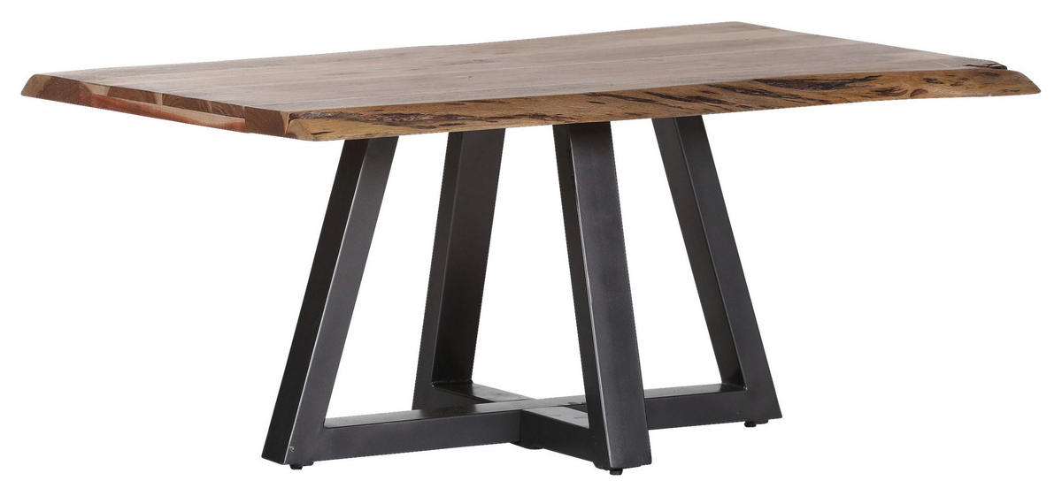 MĂSUȚĂ DE CAFEA lemn, metal 100/70/46 cm   - culoare natur/antracit, Natur, lemn/metal (100/70/46cm) - Lomoco