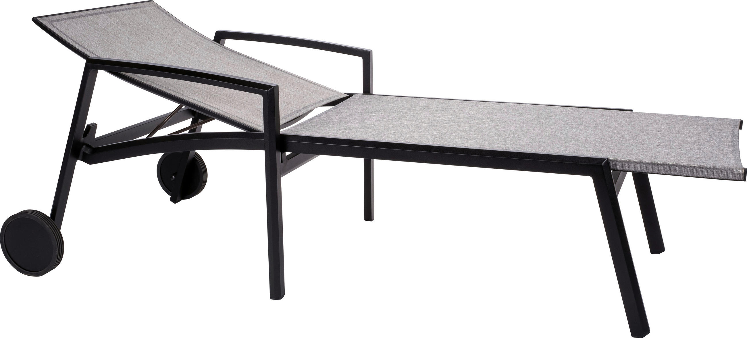 GARTENLIEGE 83/65/205 cm - Schwarz/Grau, Basics, Textil/Metall (83/65/205cm) - Stern