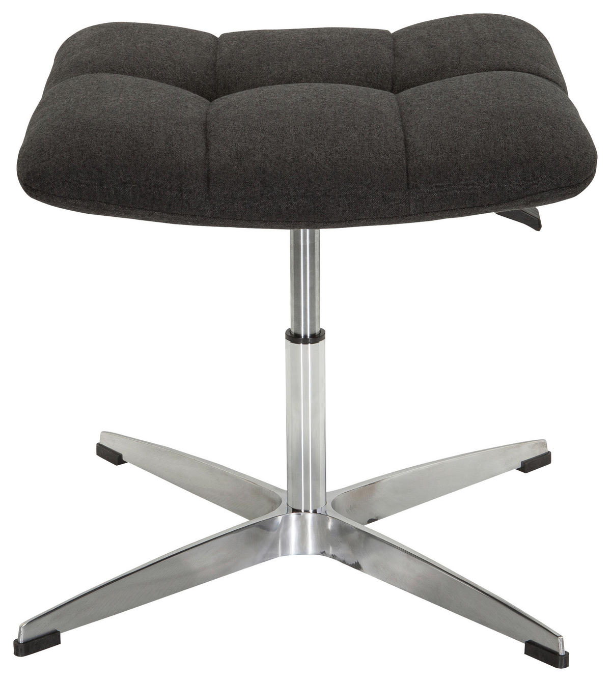 BÜROHOCKER Schwarz  - Silberfarben/Schwarz, MODERN, Textil/Metall (47/49/47cm) - MID.YOU