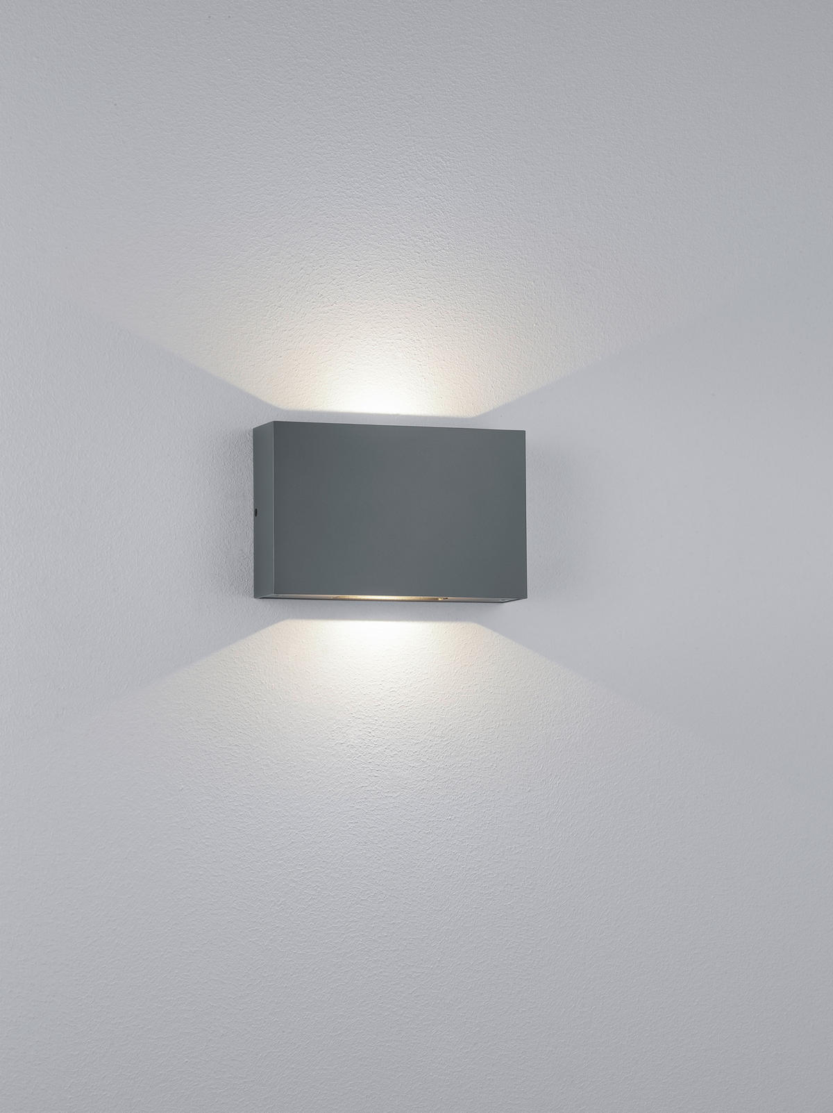 AUSSENWANDLEUCHTE Pari 18/11,5/4,5 cm  - Graphitfarben, Design, Glas/Metall (18/11,5/4,5cm) - Helestra