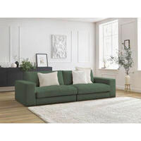 3-SITZER-SOFA LEONARD Cord Dunkelgrün  - Dunkelgrün/Schwarz, MODERN, Kunststoff/Textil (234/77/109cm)