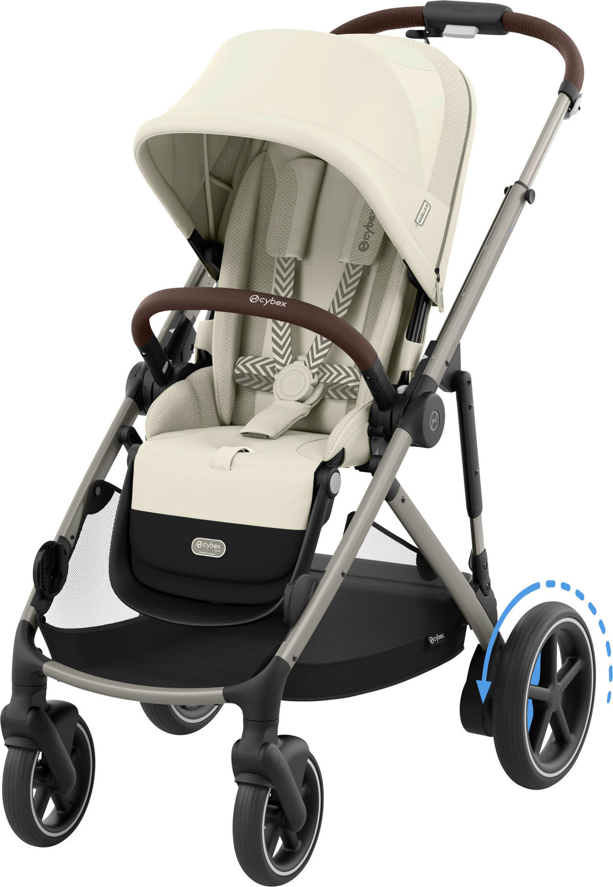 KINDERWAGEN E-GAZELLE S  - Taupe, Design, Kunststoff/Metall (94.5-107,5/66/100cm) - cybex GOLD