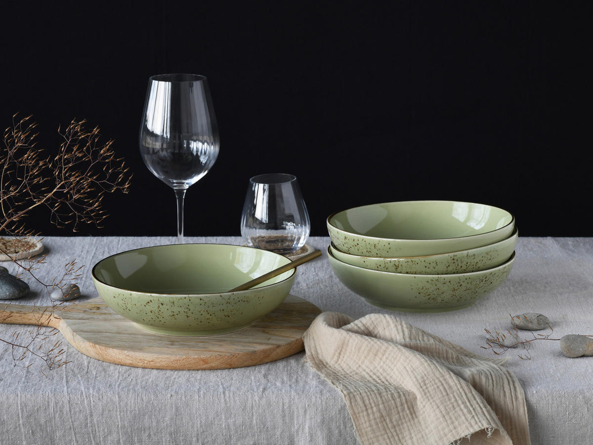 SCHÜSSELSET 4-teilig Nature Collection   - Grün, Design, Keramik - Creatable