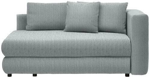 RÉCAMIERE Blaugrau Cord  - Blaugrau/Schwarz, Design, Kunststoff/Textil (171/71-88/93cm) - Cantus