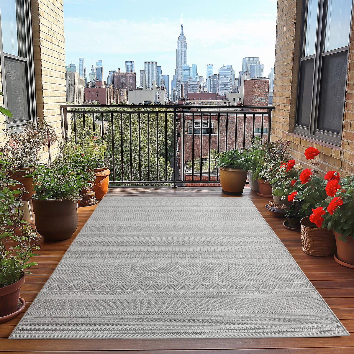 OUTDOORTEPPICH für Terrasse und Balkon 140/200 cm Desert Grau  - Grau, Design, Textil (140/200cm) - Ayyildiz 