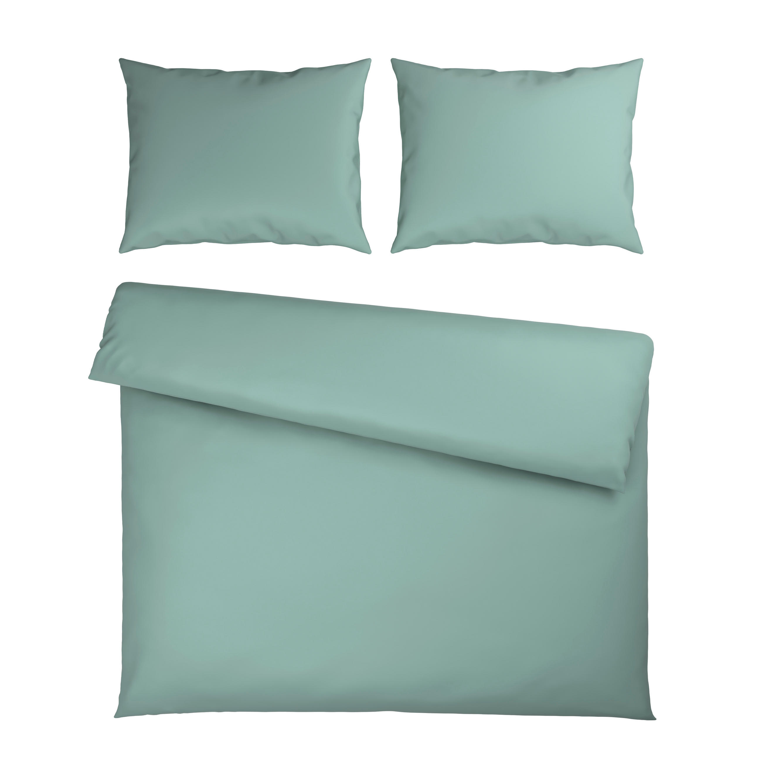 BETTWÄSCHESET 2-teilig TANJA Satin 200/210 cm  - Salbeigrün, Basics, Textil (200/210cm) - Novel