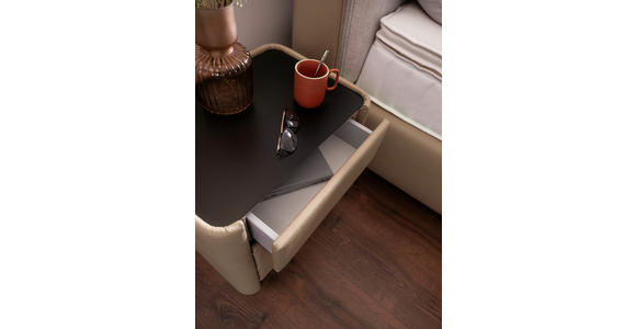 BOXSPRINGBETT 180/200 cm in Hellgrau, Greige - Greige/Hellgrau, Design, Textil/Metall (180/200cm) - Johann Jakob