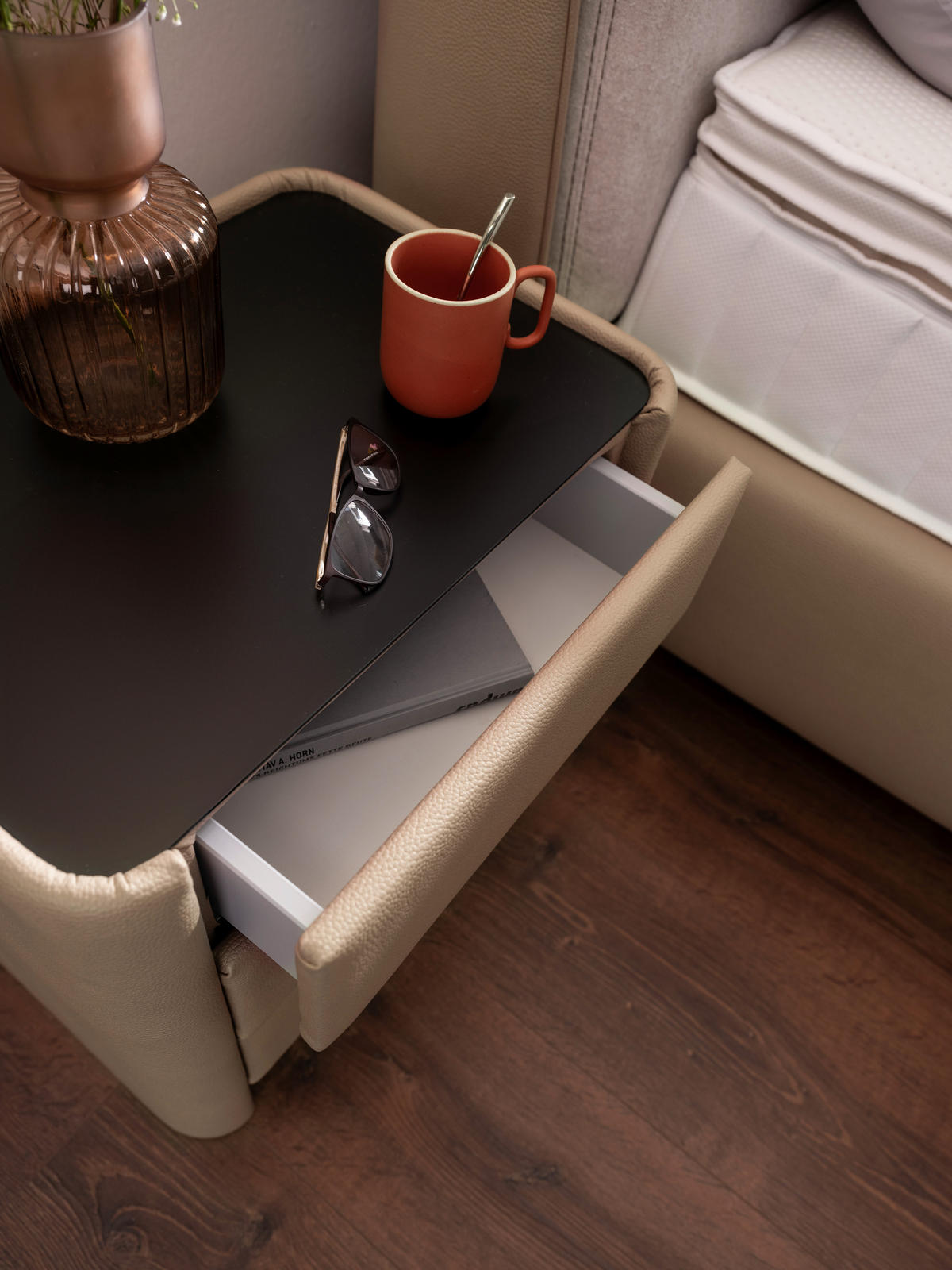 BOXSPRINGBETT 180/200 cm  in Hellgrau, Greige  - Greige/Hellgrau, Design, Textil/Metall (180/200cm) - Johann Jakob
