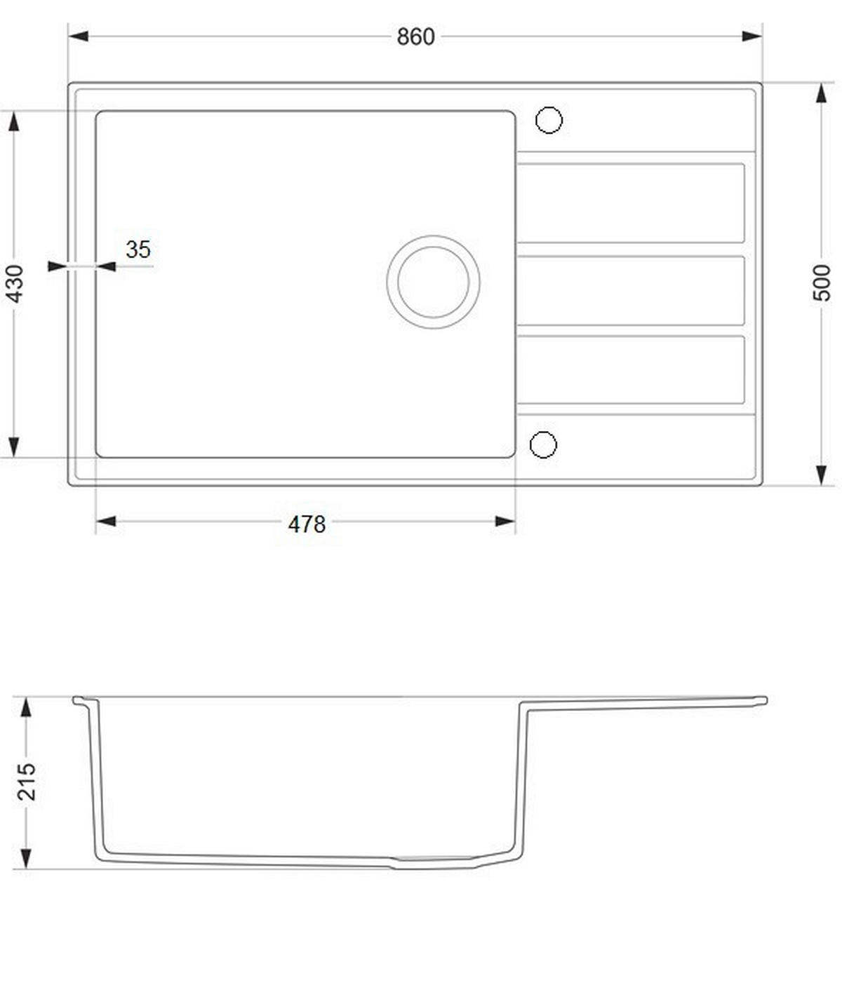 SET S POMIVALNIM KORITOM - črna, Basics, kamen (86/50/20cm) - Italstyle