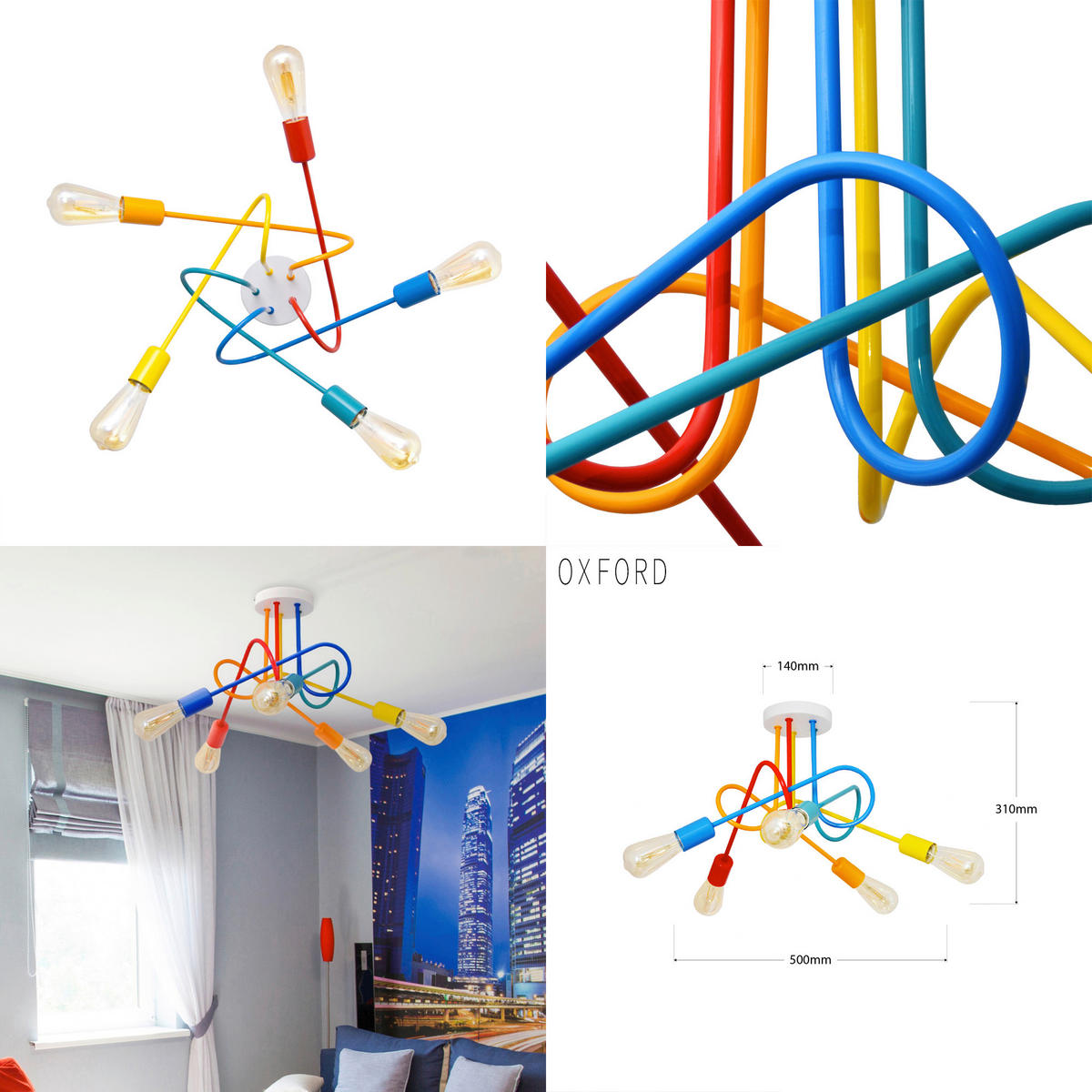 KINDERDECKENLEUCHTE 50/50/31 cm   - Multicolor, LIFESTYLE, Metall (50/50/31cm)