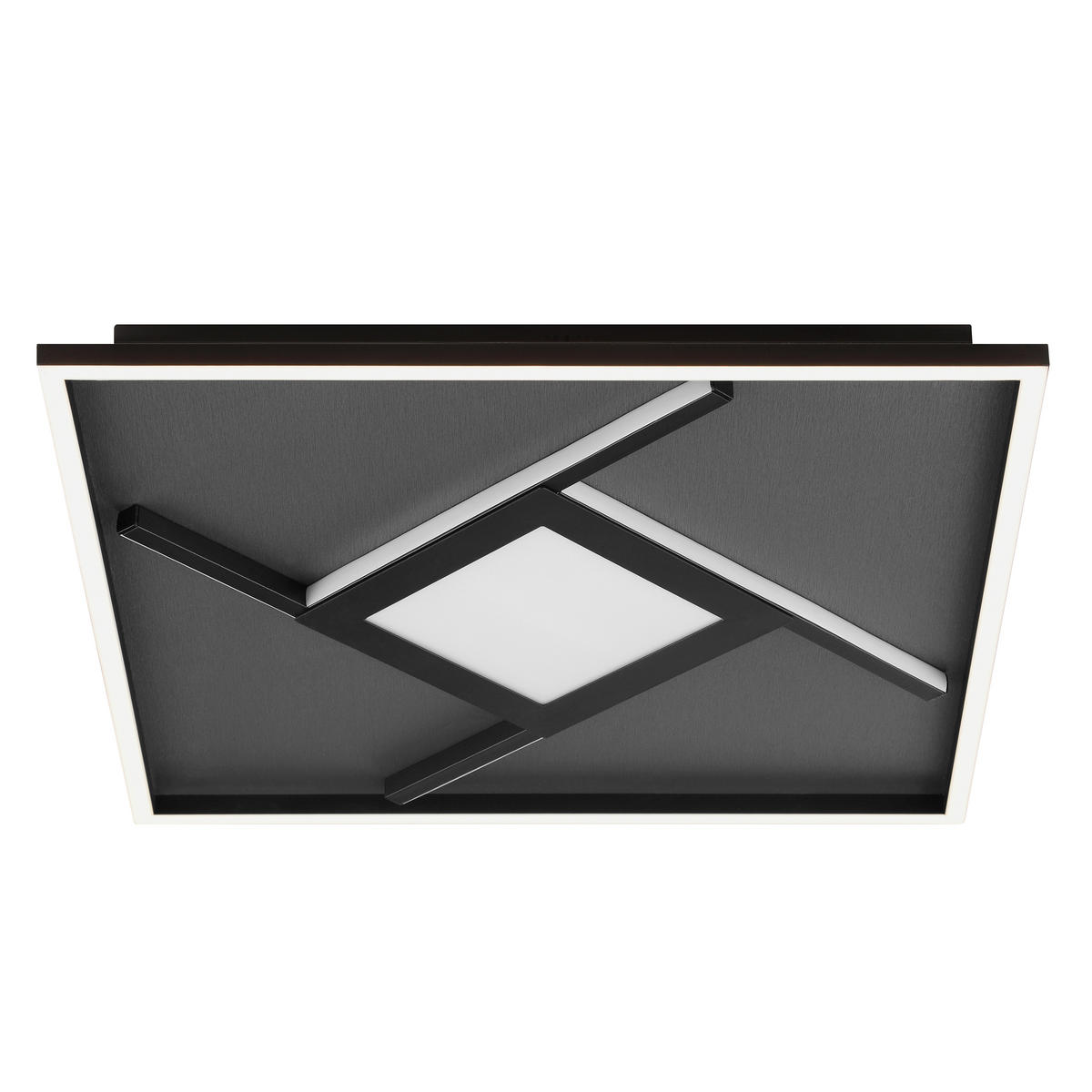 LED-DECKENLEUCHTE   - Schwarz, Design, Kunststoff/Textil (4,7/46/46cm) - Brilliant