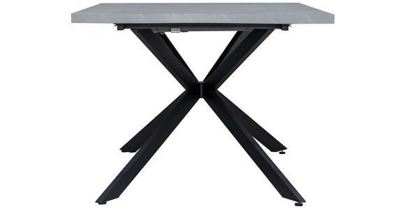 ESSTISCH 160-200/100/76 cm Nachbildung  Metall, Holzwerkstoff ausziehbar rechteckig Grau, Schwarz  - Schwarz/Grau, Design, Holzwerkstoff/Metall (160-200/100/76cm) - Carryhome