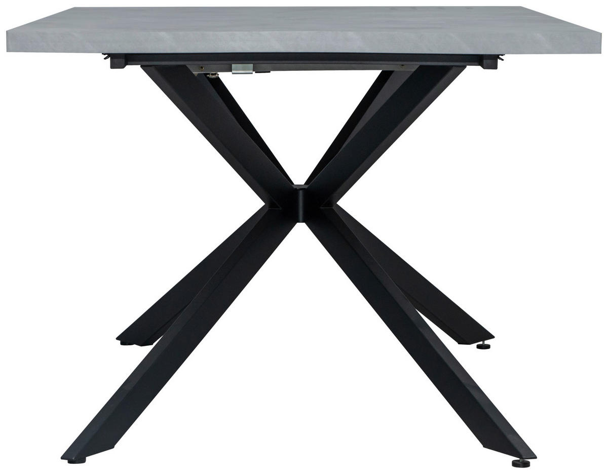 ESSTISCH Grau, Schwarz rechteckig  ausziehbar  - Schwarz/Grau, Design, Holzwerkstoff/Metall (160-200/100/76cm) - Carryhome