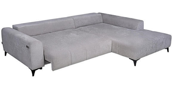 ECKSOFA  in Chenille Hellgrau  279/222 cm  - Hellgrau/Schwarz, KONVENTIONELL, Kunststoff/Textil (279/222cm) - Hom`in