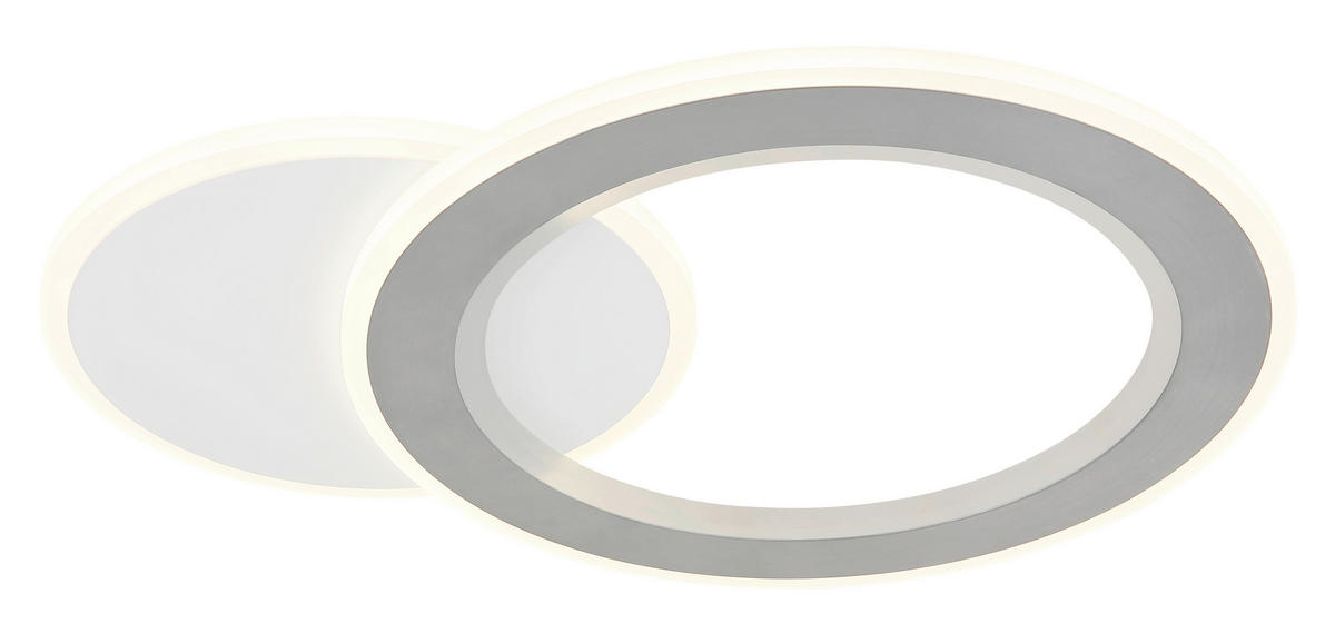 LED-DECKENLEUCHTE 51/38/4 cm   - Hellgrau/Schwarz, Design, Kunststoff/Metall (51/38/4cm) - Globo