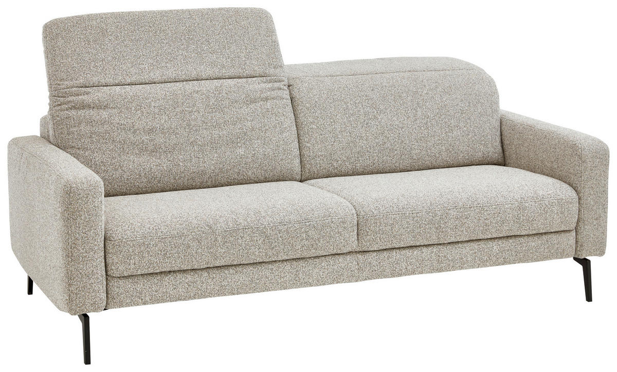 3-SITZER-SOFA Chenille Sandfarben  - Sandfarben/Schwarz, Design, Textil/Metall (210/82/107cm) - Dieter Knoll