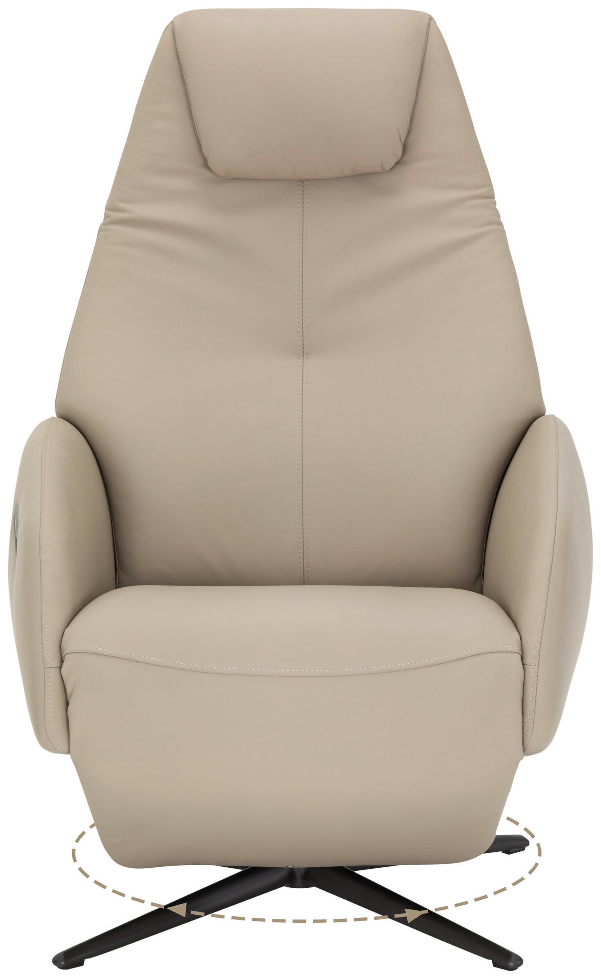 RELAXSESSEL Lederlook Echtleder    - Beige/Schwarz, KONVENTIONELL, Leder/Textil (73/112/86cm) - Livetastic
