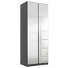 DREHTÜRENSCHRANK in Grau, Silberfarben  - Silberfarben/Alufarben, Modern, Holzwerkstoff (91/229/54cm) - Rauch Möbel
