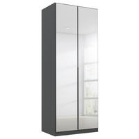 DREHTÜRENSCHRANK in Grau, Silberfarben  - Silberfarben/Alufarben, Modern, Holzwerkstoff (91/229/54cm) - Rauch Möbel