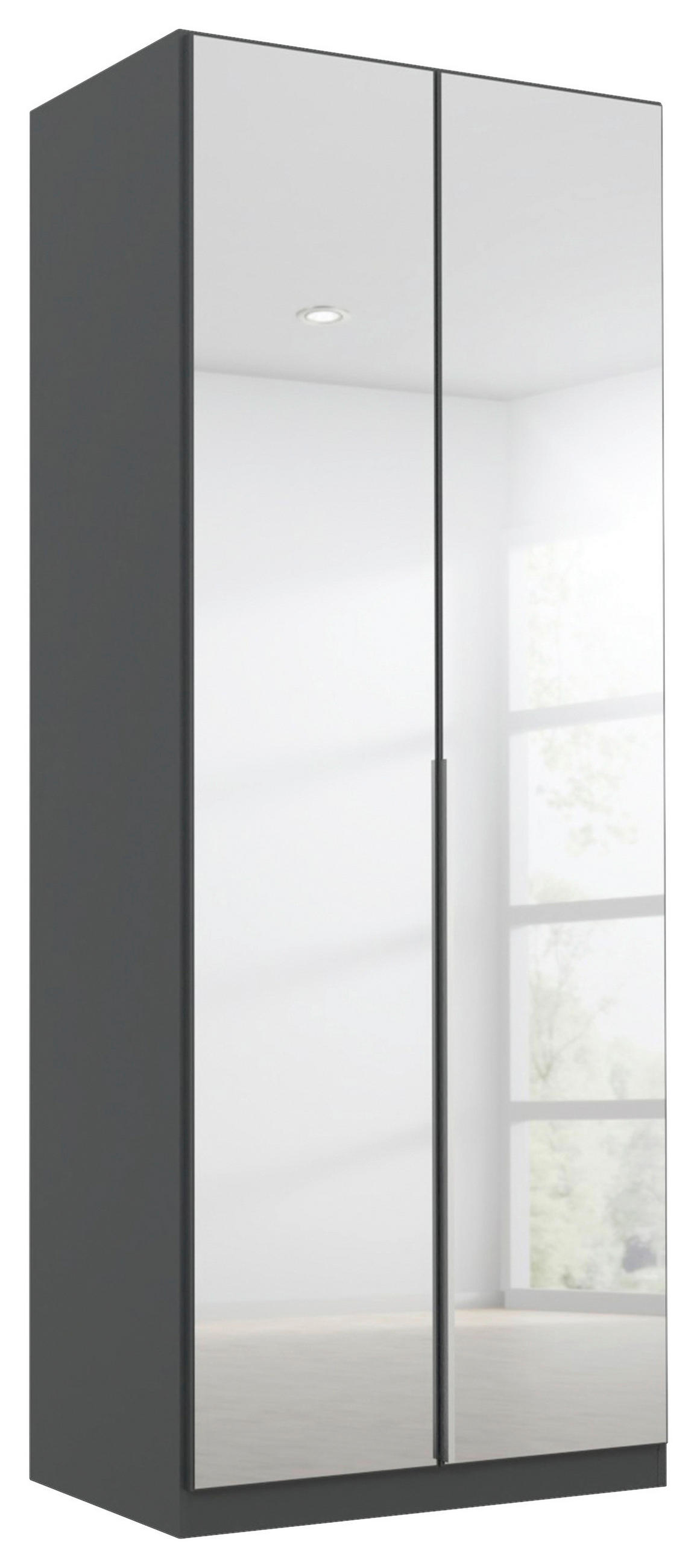 DREHTÜRENSCHRANK in Grau, Silberfarben  - Silberfarben/Alufarben, Modern, Holzwerkstoff (91/229/54cm) - Rauch Möbel