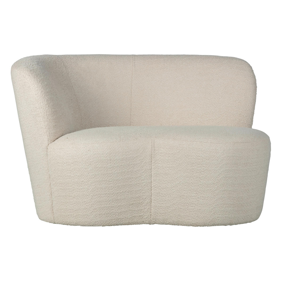 RÉCAMIERE Stone in Bouclé Creme  - Creme/Schwarz, MODERN, Kunststoff/Textil (112/73/80cm) - Livetastic