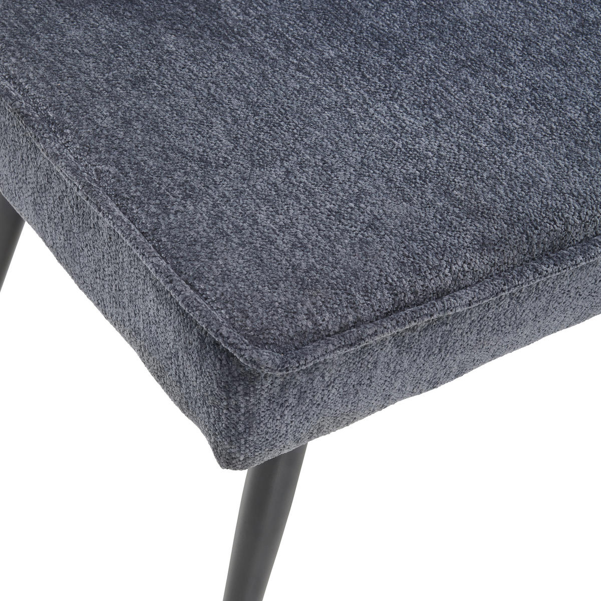 ECKBANK in Metall, Textil Grau  - Schwarz/Grau, Lifestyle, Textil/Metall (195/157cm) - MID.YOU