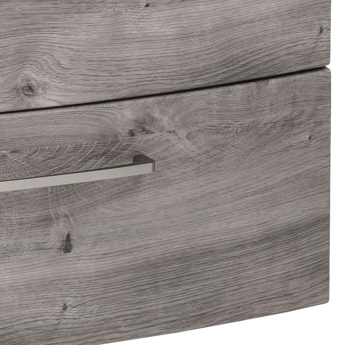 WASCHTISCHKOMBI 80 cm  - Eichefarben/Alufarben, KONVENTIONELL, Glas/Holzwerkstoff (80cm) - Held