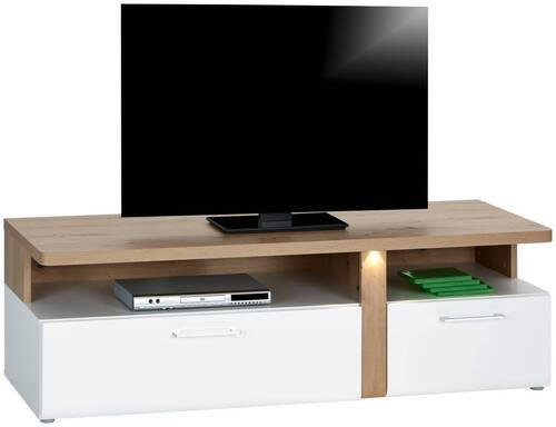 TV-ELEMENT - Chromfarben/Eichefarben, MODERN, Holzwerkstoff/Kunststoff (163,2/50,7/53,9cm)