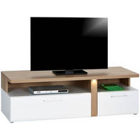 TV-ELEMENT bela, barve hrasta  - barve kroma/siva, Moderno, kovina/umetna masa (163,2/50,7/53,9cm) - Hom`in