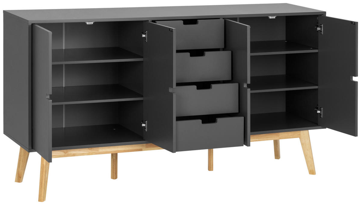 SIDEBOARD  in 160/86/40 cm  - Naturfarben/Grau, Design, Holz/Holzwerkstoff (160/86/40cm) - MID.YOU