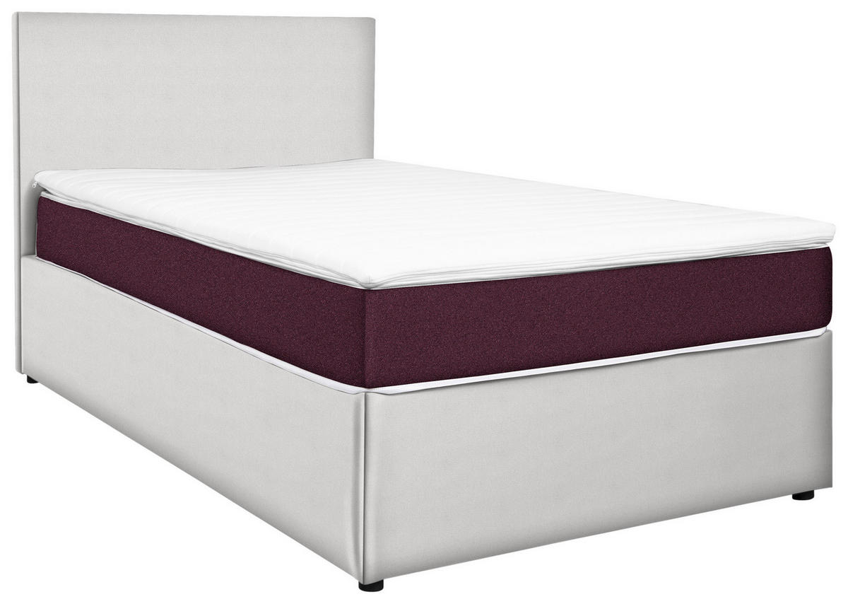 BOXBETT 140/200 cm  in Brombeere, Weiss  - Weiss/Brombeere, Konventionell, Holz/Holzwerkstoff (140/200cm) - MID.YOU
