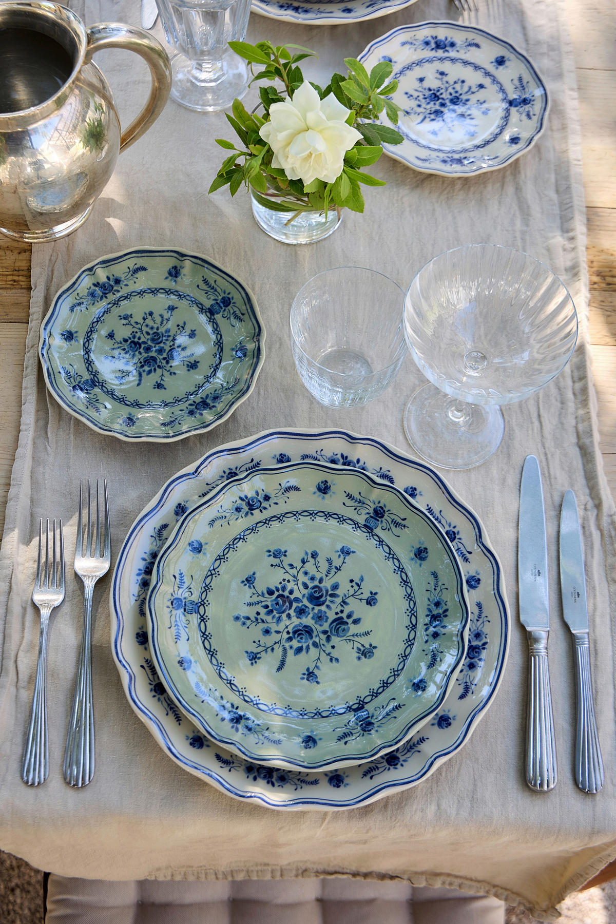 KOMBISERVICE Blau, Olivgrün VILA 12-teilig 4 Personen  - Blau/Olivgrün, Basics, Keramik - Costa Nova