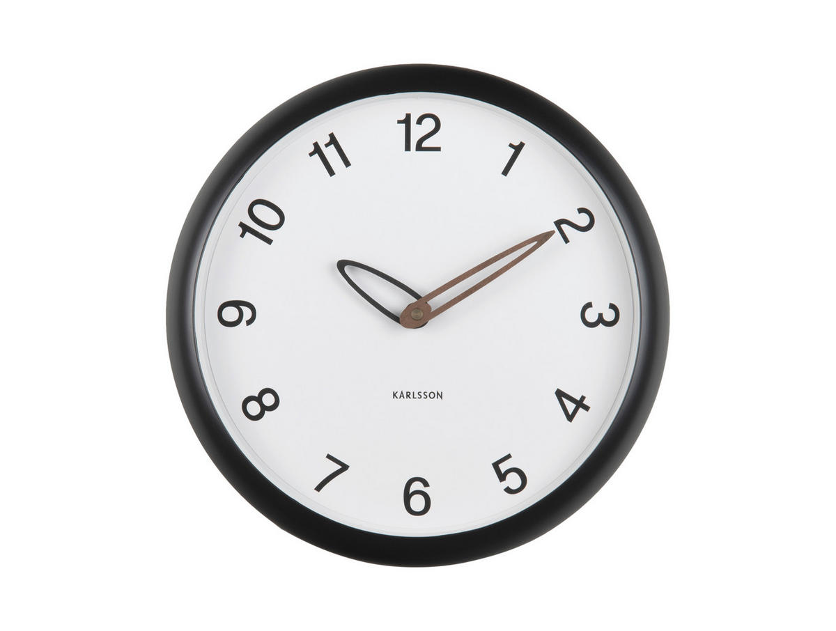 WANDUHR Schwarz  - Schwarz, Basics, Kunststoff (30cm) - Karlsson