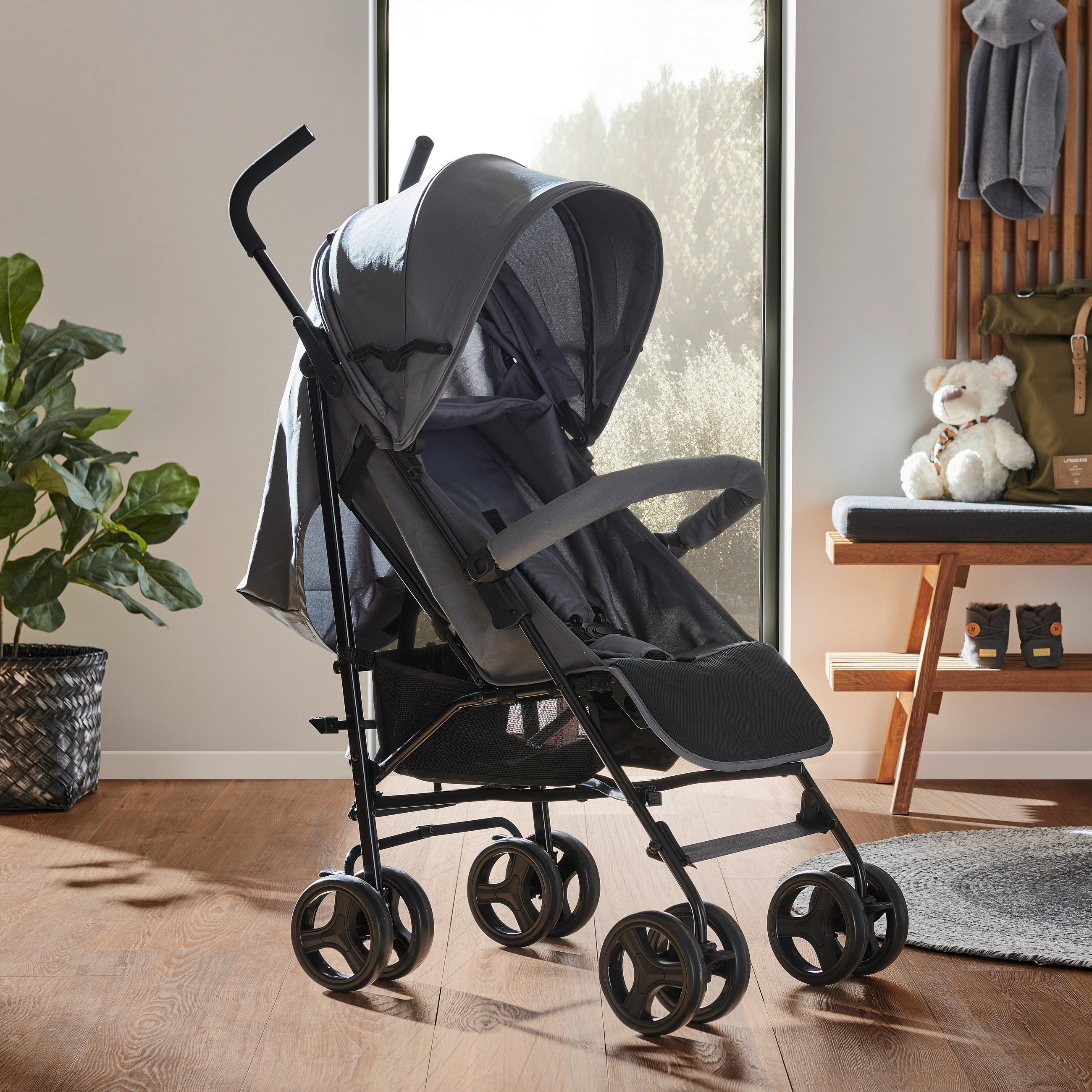 BUGGY Madrid  - Dunkelgrau/Schwarz, Basics, Kunststoff/Textil (79/51/105cm) - My Baby Lou