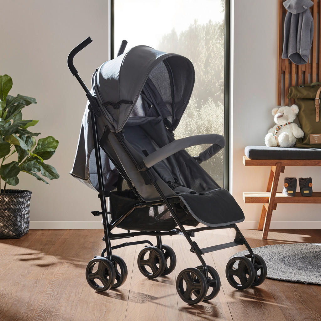 Thumbnail - My Baby Lou Buggy Madrid, Dunkelgrau, Textil, 51x105x79 cm, EN 1888, Fußstütze abklappbar, 5-Punkte-Gurt, Doppelbremse, ...