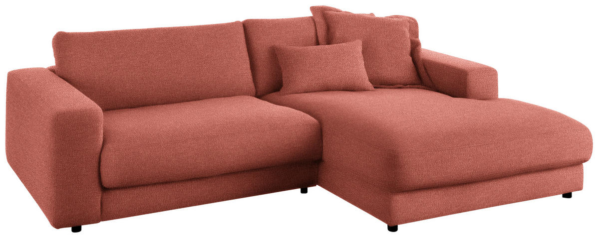 ECKSOFA in Flachgewebe Orange  - Schwarz/Orange, Design, Kunststoff/Textil (270/190cm) - Lomoco