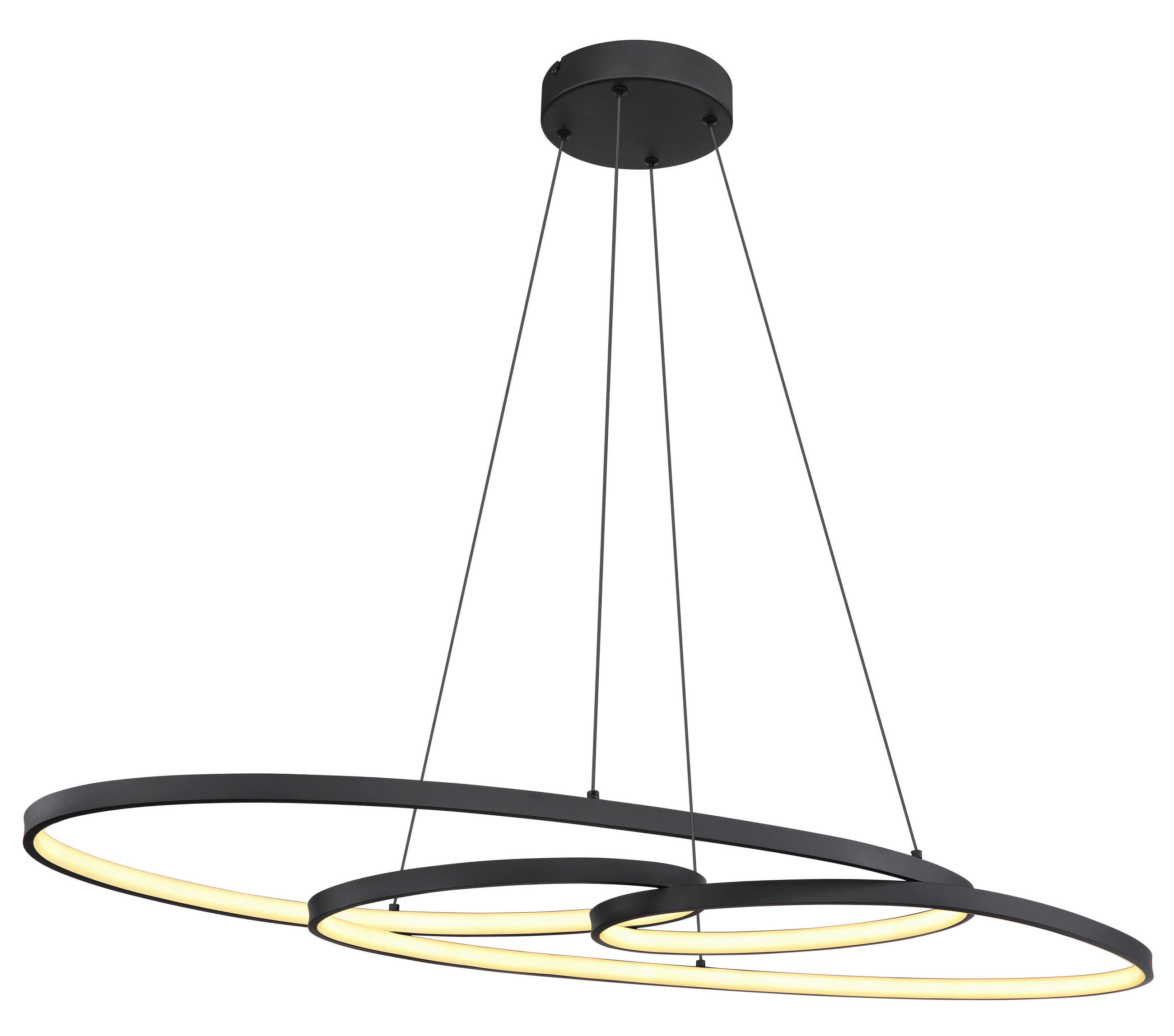 LED-HÄNGELEUCHTE SPIRA 100/36/122 cm   - Schwarz/Weiß, Design, Kunststoff/Metall (100/36/122cm) - Globo