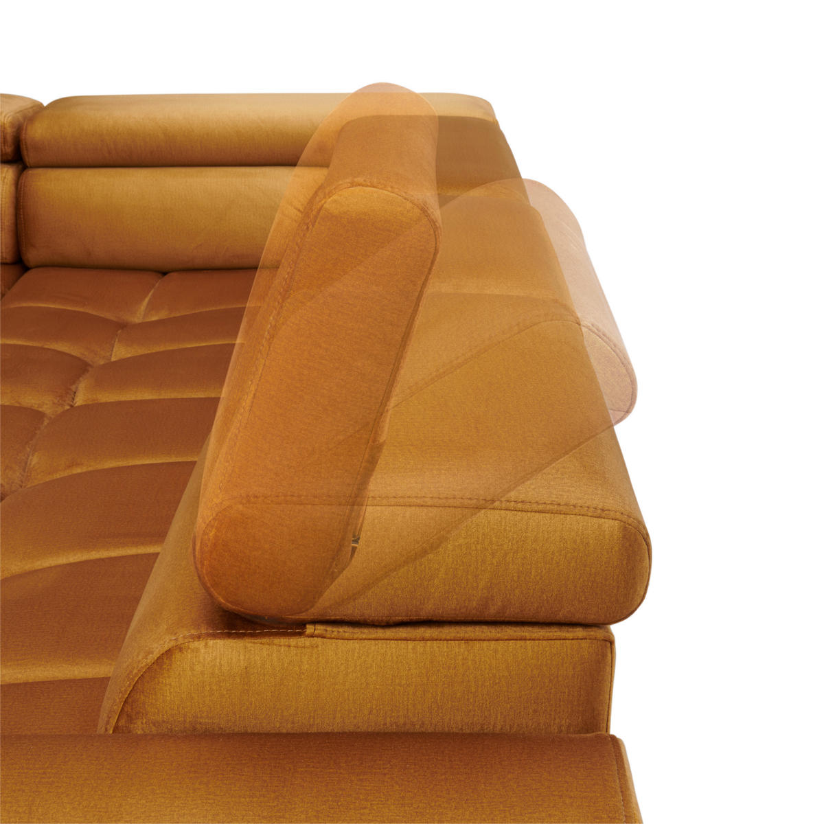ECKSOFA in Webstoff Currygelb  - Currygelb/Schwarz, Design, Textil/Metall (216/300cm) - Welnova