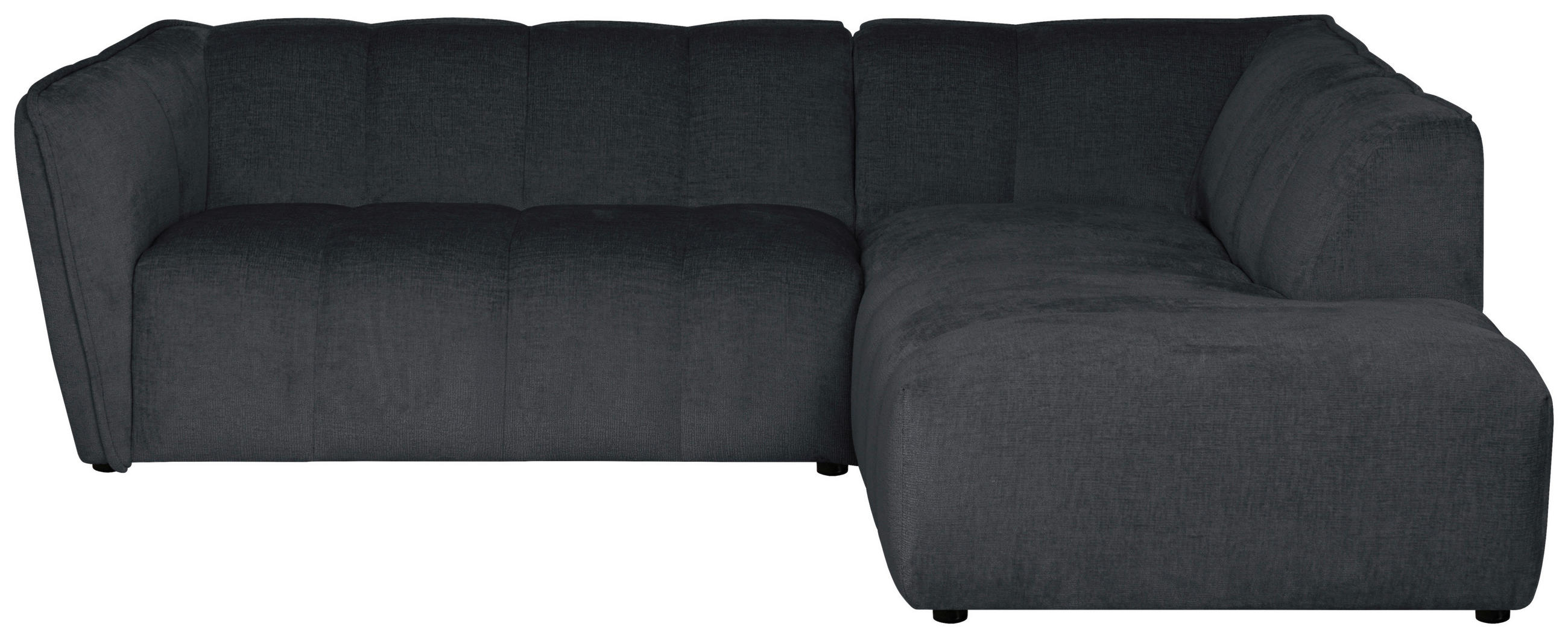 ECKSOFA  LIVOLI Grau Chenille  - Schwarz/Grau, Design, Textil (230/218cm) - MID.YOU