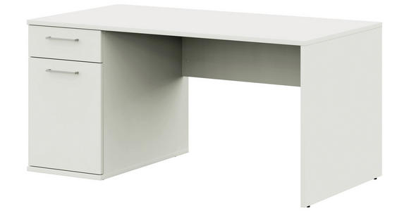 JUGENDSCHREIBTISCH 150/70/72 cm  - Edelstahlfarben/Weiß, Design, Holzwerkstoff/Metall (150/70/72cm) - Cantus