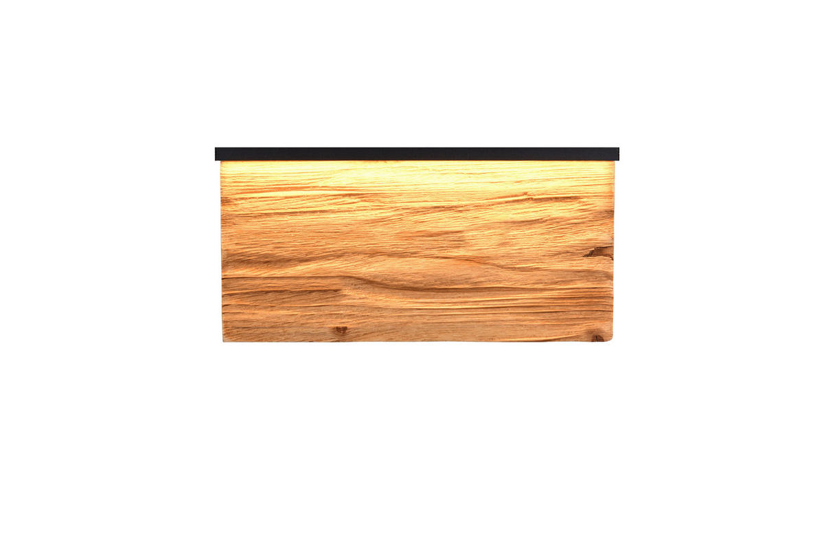 LED-WANDLEUCHTE 30/7,5/15 cm   - Schwarz/Braun, Natur, Holz/Metall (30/7,5/15cm)