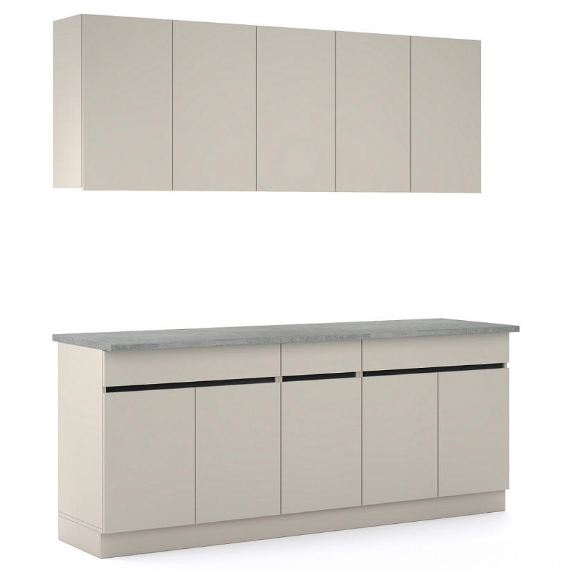 BLOK KUHINJA BEZ APARATA  antracit, kašmir  - kašmir/antracit, Konvencionalno, drvni materijal