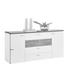 SIDEBOARD Hochglanz, Melamin Eichefarben, Weiß - Eichefarben/Alufarben, Design, Holzwerkstoff/Metall (180/84/44cm) - Xora